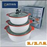 Set de 3 Marmites en Céramique avec Couvercles – Bothwin Homeware