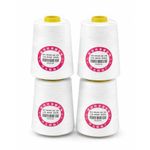 Generic Lot de 4 Bobines de Fil à Coudre Blanc Grand Format – Polyester Haute Résistance