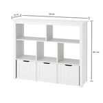LASA Bibliothèque blanche avec étagères ouvertes et 3 tiroirs - image 2