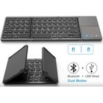 Generic Clavier Bluetooth Pliable avec Pavé Tactile – Ultra Portable pour Tablette, Smartphone et PC - image 2