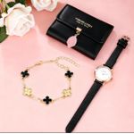 ARHANORY Montre à quartz pour femmes, portefeuille et bracelet pour dames