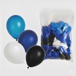 Lot de 100 Ballons en Latex 10" – Bleu Clair, Bleu Foncé, Blanc & Noir – Ballons Décoration Anniversaire, Fête, Baby Shower, Événement