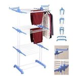Séchoir A Linge Inox Etendoir Robuste Ailes Pliables 3 Niveaux