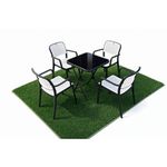 Table pliante vitrée - avec 4 chaises en caoutchouc de qualité