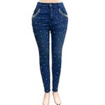 Fashion Pantalon Jeans Dame - Bleu