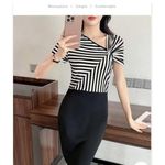product_image_name-Generic-Robe Moulante à Rayures Avec Encolure Asymétrique-4