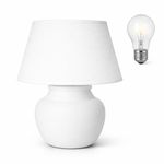 product_image_name-Generic-Lampe de Table Design Blanche avec Abat-Jour – Éclairage Doux pour Chambre, Salon, Bureau – Ampoule Incluse-2