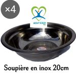 4 Soupières En Inox 20cm