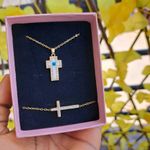 product_image_name-Fashion-Bijoux chaîne femme croix doré 2en1 chaîne bracelet pendentif ensemble bijoux accessoire femme inox luxe mode stylé femme cadeau femme coffret cadeau anniversaire femme fête mere Saint Valentin Mariage amour cœur -1