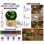 Generic Lampe Veilleuse 3D Cristal LED – Boule Galaxie - image 2