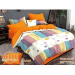  Lot de 2 Draps et 2 Taies - Confort et Élégance pour Lit 3 Places Orange
