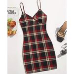SHEIN Robe rouge carreaux