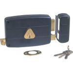 Generic Serrure de Porte Rim Lock Haute Sécurité Avec Clés – Noir & Doré - image 2
