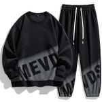 product_image_name-Fashion-Ensemble de vêtements de sport décontracté 2-en-1 pour hommes - Noir-1