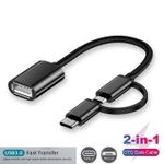 Generic Câble de conversion OTG pour téléphone (2 en 1), (Micro + Type-C en option) (USB3.0) (Hub)... - image 2