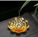 product_image_name-Generic-Porte-encens - Brûleur d'encens en bâton Lotus et Porte-encens en cône avec attrape-cendres-4 pouces (2 pièces-Or)-5