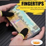 product_image_name-Generic-Paire De 2 Gants de jeux Vidéo Pour Téléphone Portable Anti-Transpirant, Manchon pour écran tactile en fibre de carbone et argent - Jaune -1