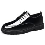 product_image_name-BLWOENS-Chaussures habillées en cuir pour hommes, chaussures Oxford pour hommes à lacets formelles et pointues - Noir-1