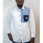 STUDIO Chemise blanche style façonnable a bande tissée 