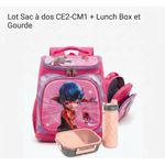 Lot Sac à dos CE2-CM1 + Lunch Box et Gourde.