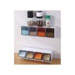 Generic Agréable Boîte D'assaisonnement Murale à 4 Grilles Avec Cuillère - image 2