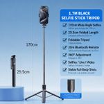 Generic Trépied portable pour téléphone extensible 1,7m avec télécommande Bluetooth sans fil - image 2
