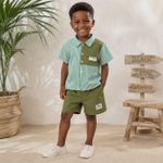 Fashion Ensemble chemise rayée et short pour garçon - image 2
