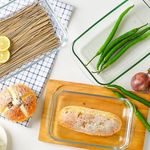 product_image_name-Generic-2 L Plat à four en verre borosilicate de 2 L (13,6 x 7,9 po), de forme oblongue-rectangulaire, compatible four, lave-vaisselle, micro-ondes et friteuse à air chaud. Grande cocotte idéale pour la cuisson du pain et de la dinde.-4