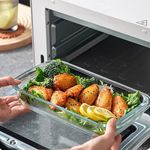 product_image_name-Generic-2 L Plat à four en verre borosilicate de 2 L (13,6 x 7,9 po), de forme oblongue-rectangulaire, compatible four, lave-vaisselle, micro-ondes et friteuse à air chaud. Grande cocotte idéale pour la cuisson du pain et de la dinde.-5