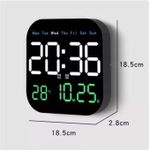 product_image_name-Generic-Horloge Numérique LED MuralAvec 10 Niveaux De Luminosité Réglables, Forme Arrondie USB Avec Grand écran-2