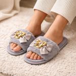 product_image_name-Generic-Chaussons Femme Fourrure avec Nœud Élégant – Confort Doux et Style Chic-4