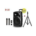 Original Super Power  BAFFLE Enceinte D-15 Haut Parleur Bluetooth Original +2 Micros + Pieds