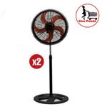 Lot De 2 Ventilateurs 18" - 5 Hélices - Noir