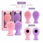 Generic Brosse de Nettoyage Visage Double Face en Silicone – Lot de 2