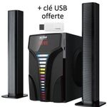 Woofer + 1 clé USB offerte – Chaîne HIFI – Noir
