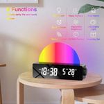 product_image_name-Generic-réveil led, réveil lumineux, horloge de chevet, veilleuse rgb, réveil double alarme, écran miroir, réveil snooze, lampe ambiance coucher de soleil-2