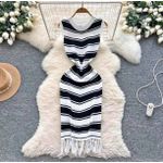 Fashion Robe Dame Class - Blanc Noir - image 2