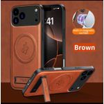Coque iphone 17 pro max marron cuir mag support a 