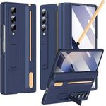 Etui a rabat compatible Samsung Galaxy Z Fold 4 avec Stylet S intégrée - BLEU