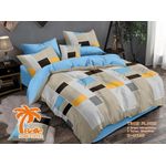 Belle Lot de 2 Draps et 2 Taies - Confort et Élégance pour Lit 3 Places-gris a motif multicolore