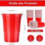 Generic Agréable Lot De 50 Gobelets Réutilisables En Plastique Rouge - image 2