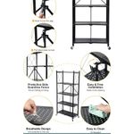 product_image_name-Generic-Étagère de rangement à  5 niveau avec roues en acier pour salon , cuisine  garage etc -4