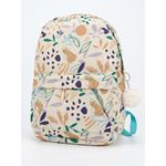 Generic Sac à dos scolaire à motifs floraux avec pompon