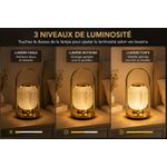 Generic Lampe de Table LED Tactile Rechargeable Sans Fil – Éclairage 3 Niveaux – Design Cristal Doré - image 5