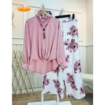 Ensemble Chemise-Pantalon Rose & Floral