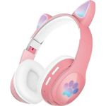 product_image_name-Generic-Casque Bluetooth Oreille De Chat Sans Fil Avec Lumière - Viv-23M - ROSE-3