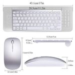 Generic Mini Clavier AZERTY  Et Souris Combinés Sans Fil - Blanc/Noir - image 2