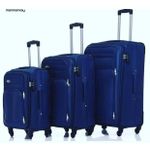Ensemble De 3 Valises En Tissu Durable - BLEUE Classique