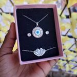 product_image_name-Fashion-Bijoux chaîne femme fatima agenté 3en1 chaîne bracelet pendentif ensemble bijoux accessoire femme inox luxe mode stylé femme cadeau femme coffret cadeau anniversaire femme fête mere Saint Valentin Mariage amour cœur -3