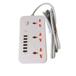 Rallonge Multiprise 3 Prises + 6 Ports USB Avec Interrupteur